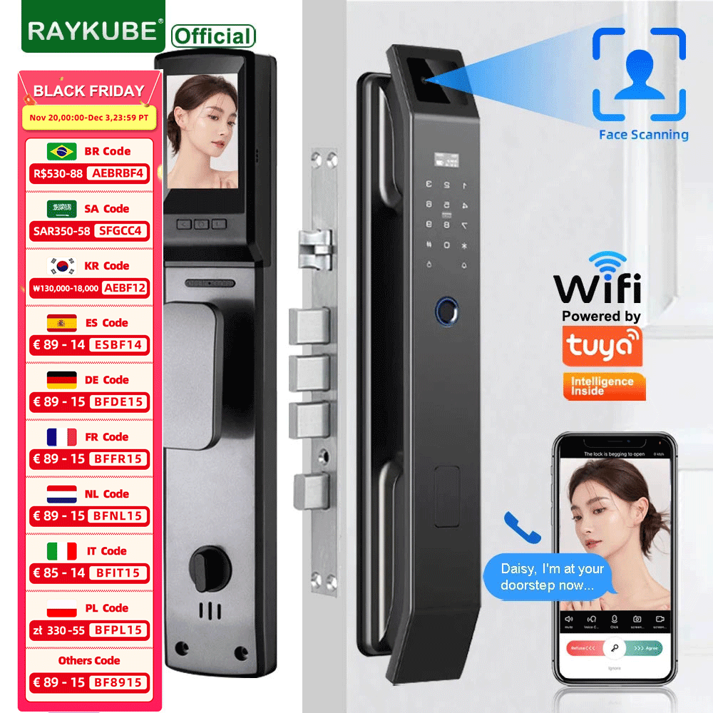 Smart Home Door Lock - RAYKUBE DF14 Tuya WiFi Kunci Sidik