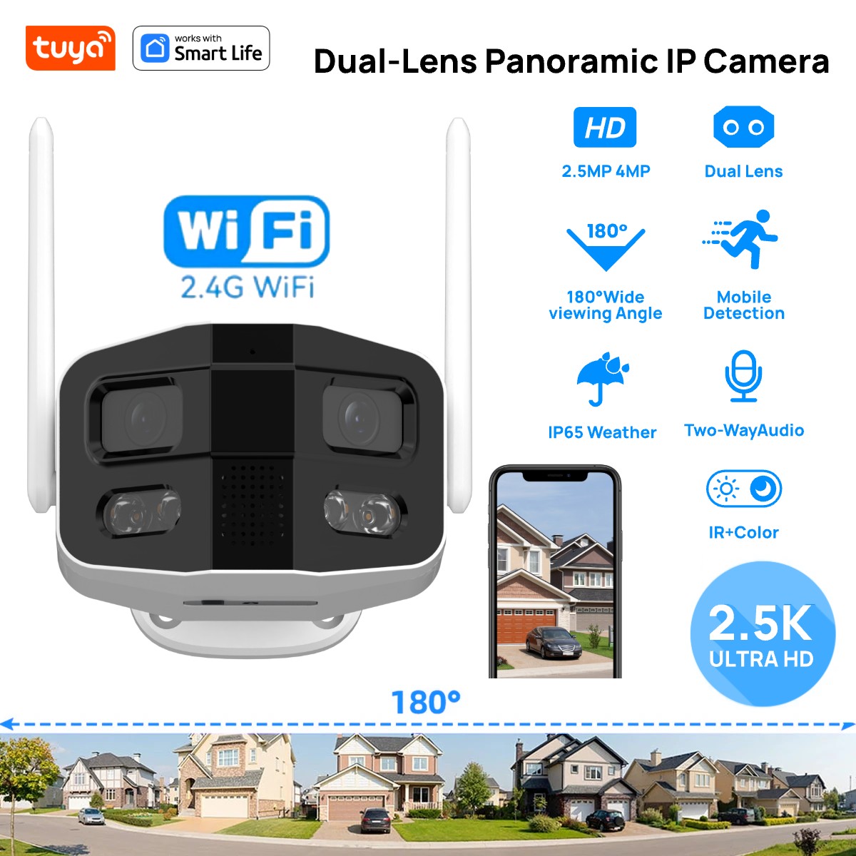 Smart Home Camera Ezviz - Tuya kamera keamanan pintar 4MP 2.5K