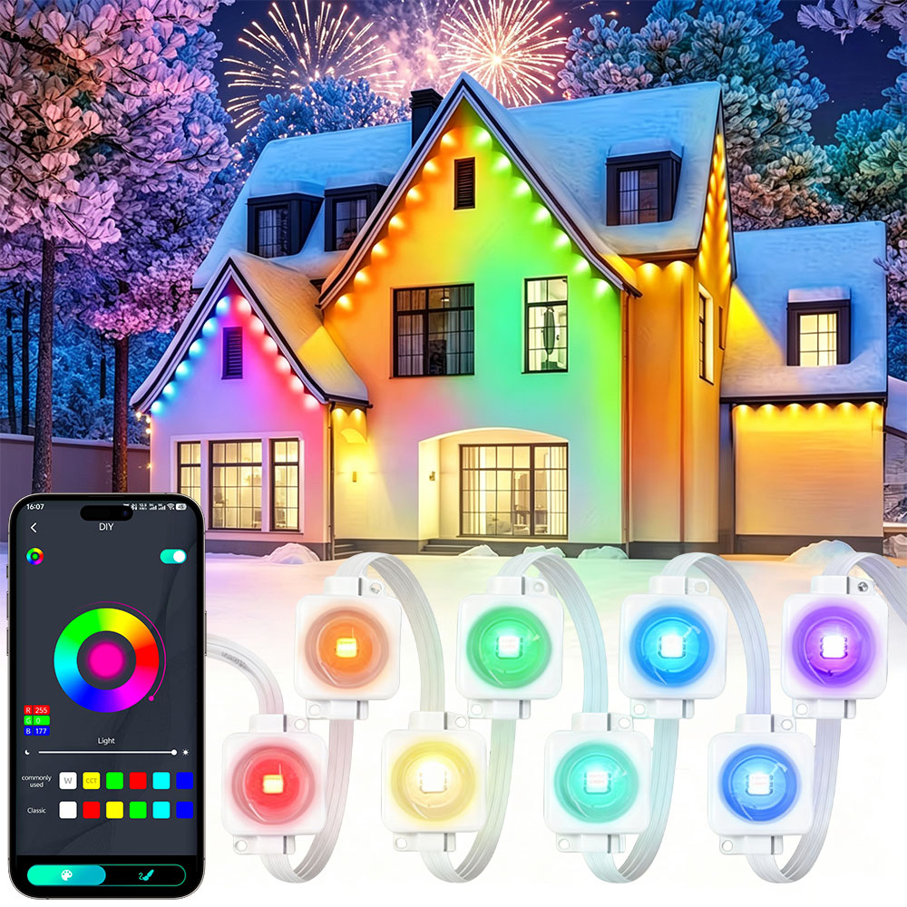 Lampu String LED RGBIC Pintar  - Smart Home Yellow ulasan dan harga